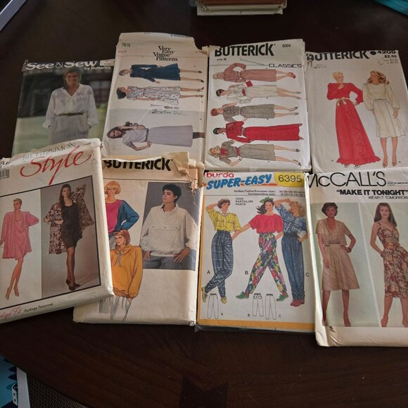 Mixed lot of over 40 patterns Women sewing 80s vintage dresses - Picture 3 of 4